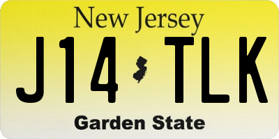 NJ license plate J14TLK