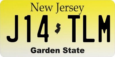 NJ license plate J14TLM