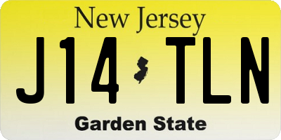 NJ license plate J14TLN