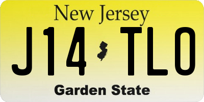 NJ license plate J14TLO
