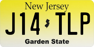 NJ license plate J14TLP