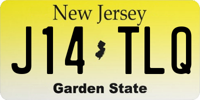 NJ license plate J14TLQ