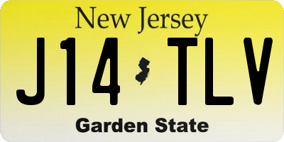 NJ license plate J14TLV