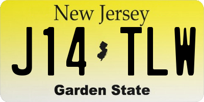 NJ license plate J14TLW