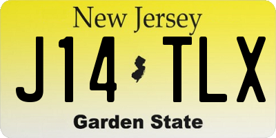 NJ license plate J14TLX