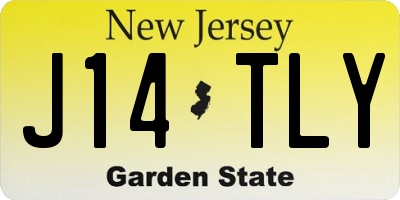 NJ license plate J14TLY