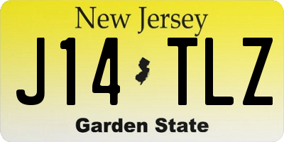 NJ license plate J14TLZ