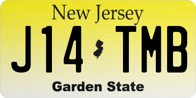 NJ license plate J14TMB