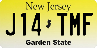 NJ license plate J14TMF