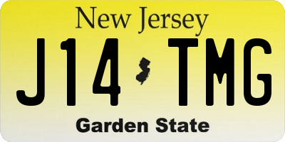 NJ license plate J14TMG