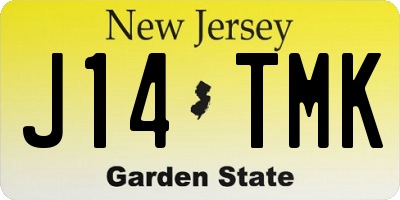 NJ license plate J14TMK