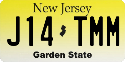 NJ license plate J14TMM
