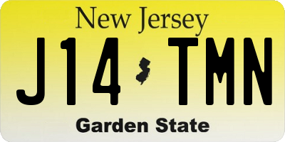 NJ license plate J14TMN