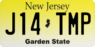 NJ license plate J14TMP