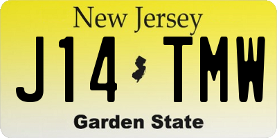 NJ license plate J14TMW