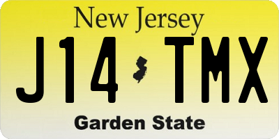 NJ license plate J14TMX