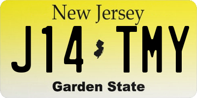 NJ license plate J14TMY
