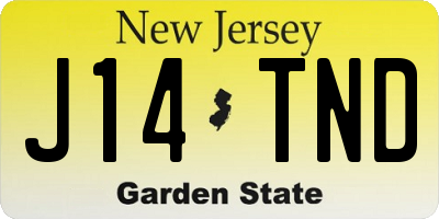 NJ license plate J14TND