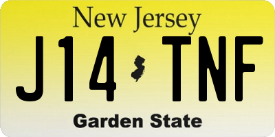 NJ license plate J14TNF