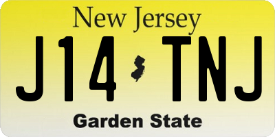 NJ license plate J14TNJ