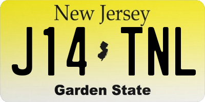 NJ license plate J14TNL