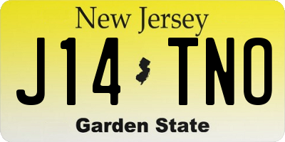 NJ license plate J14TNO