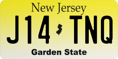 NJ license plate J14TNQ