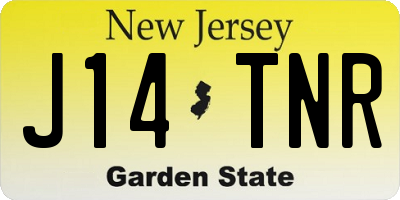 NJ license plate J14TNR