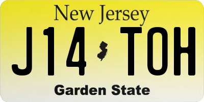 NJ license plate J14TOH