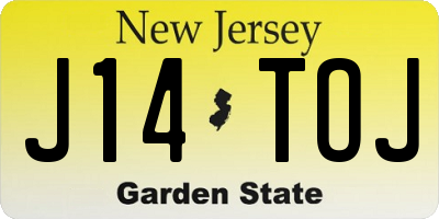 NJ license plate J14TOJ
