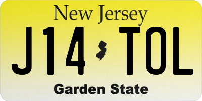 NJ license plate J14TOL