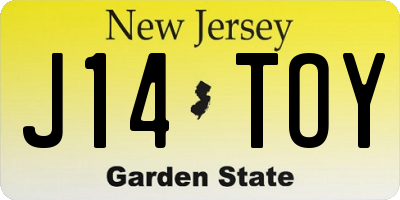 NJ license plate J14TOY