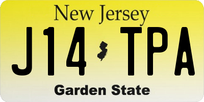 NJ license plate J14TPA