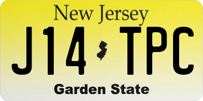 NJ license plate J14TPC