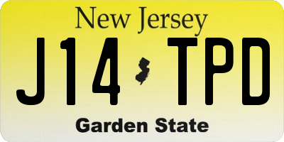 NJ license plate J14TPD