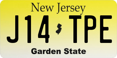 NJ license plate J14TPE
