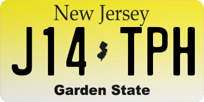 NJ license plate J14TPH