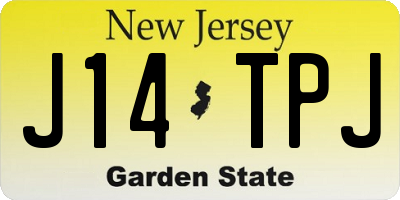 NJ license plate J14TPJ