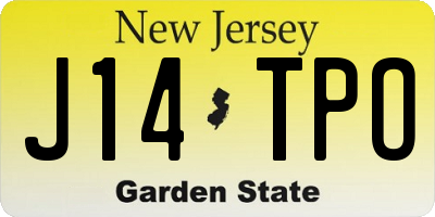 NJ license plate J14TPO