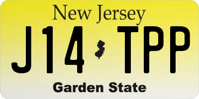 NJ license plate J14TPP