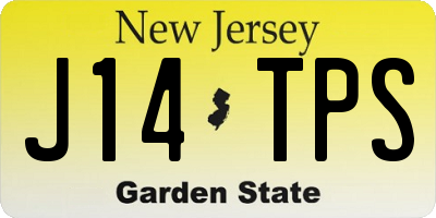 NJ license plate J14TPS