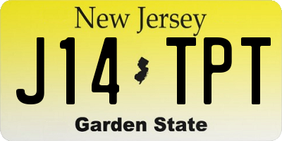 NJ license plate J14TPT