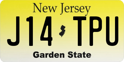NJ license plate J14TPU