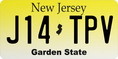 NJ license plate J14TPV