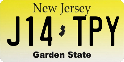 NJ license plate J14TPY