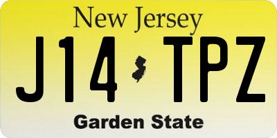 NJ license plate J14TPZ