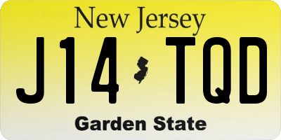 NJ license plate J14TQD