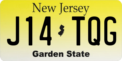 NJ license plate J14TQG