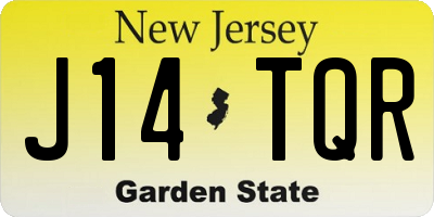 NJ license plate J14TQR