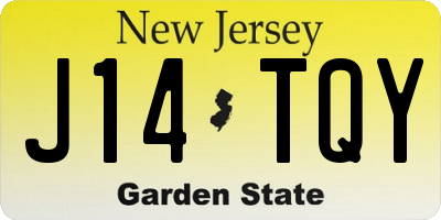NJ license plate J14TQY